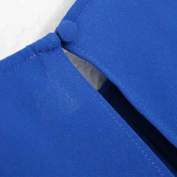 Topshop Dress Wide Half Sleeves Knot Tie Front Cobalt Royal Blue Mini Dress US 8 - Picture 15 of 16